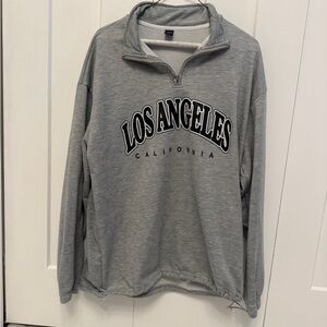 Gray Los Angeles Quarter-Zip Sweater